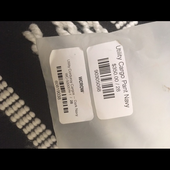 WCROW Utility Corduroy cargo Pants In Navy - Picture 5 of 5